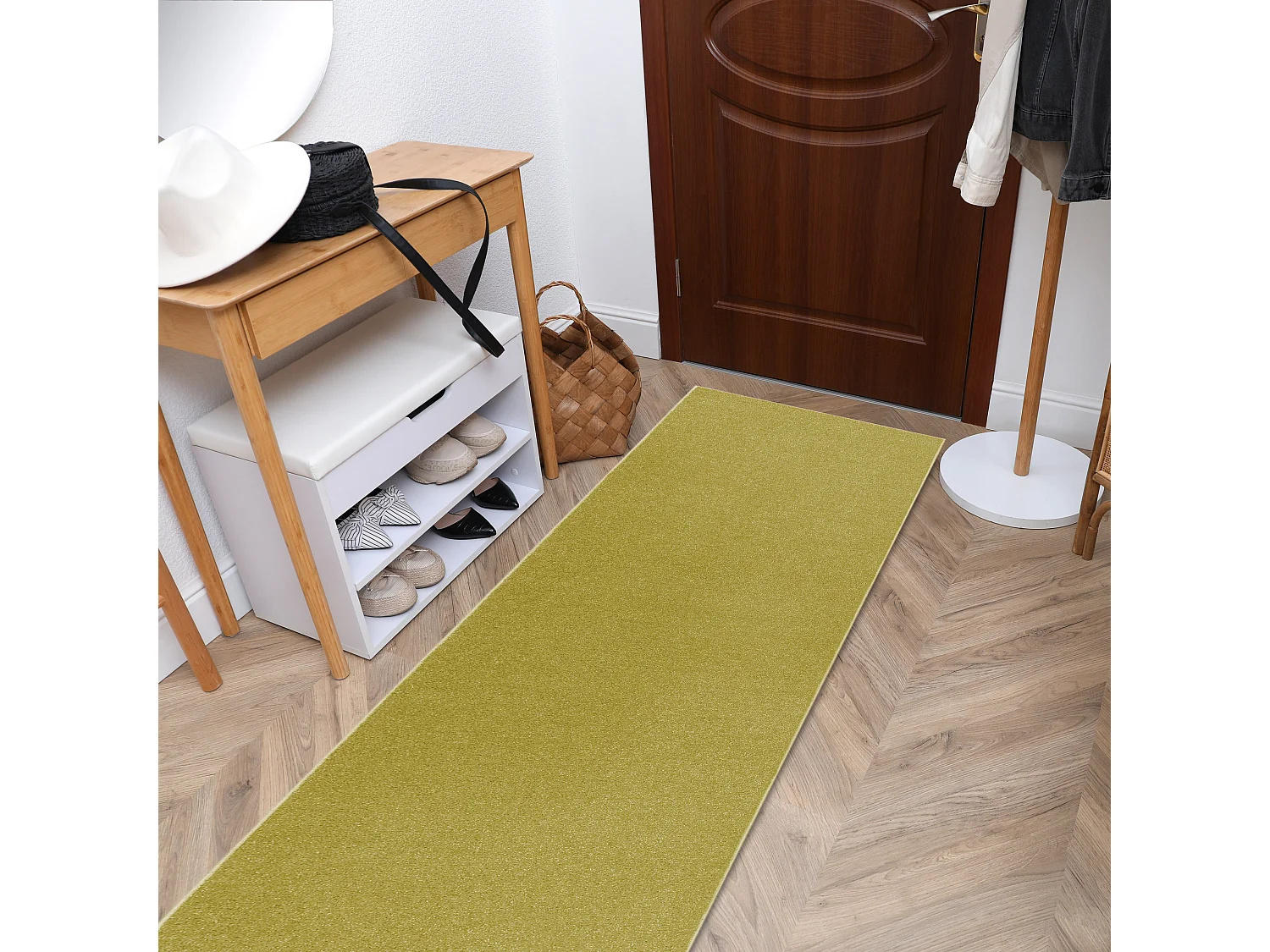 TAPIS DE COULOIR ETON 140 vert 100x370 cm