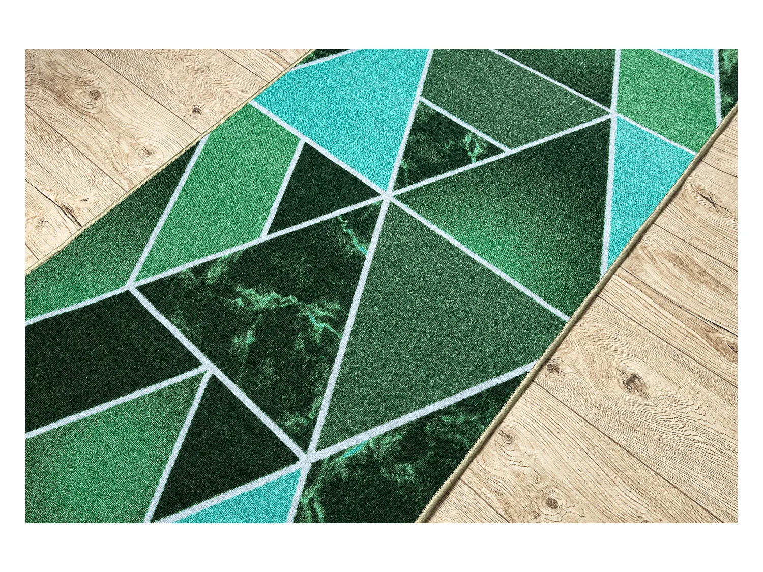 Triangles de couloir TRÓJKĄTY antidérapants, vert gomme 110x680 cm