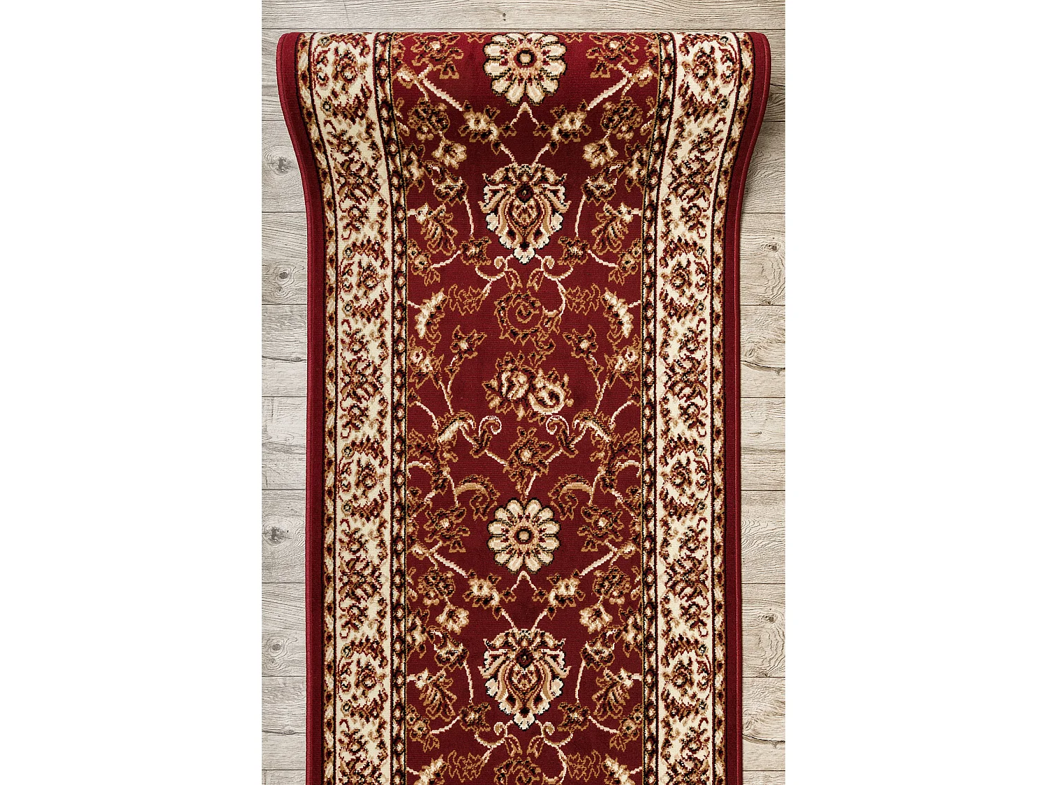 TAPIS DE COULOIR BCF MORAD Klasyk classique bordeaux 90x270 cm