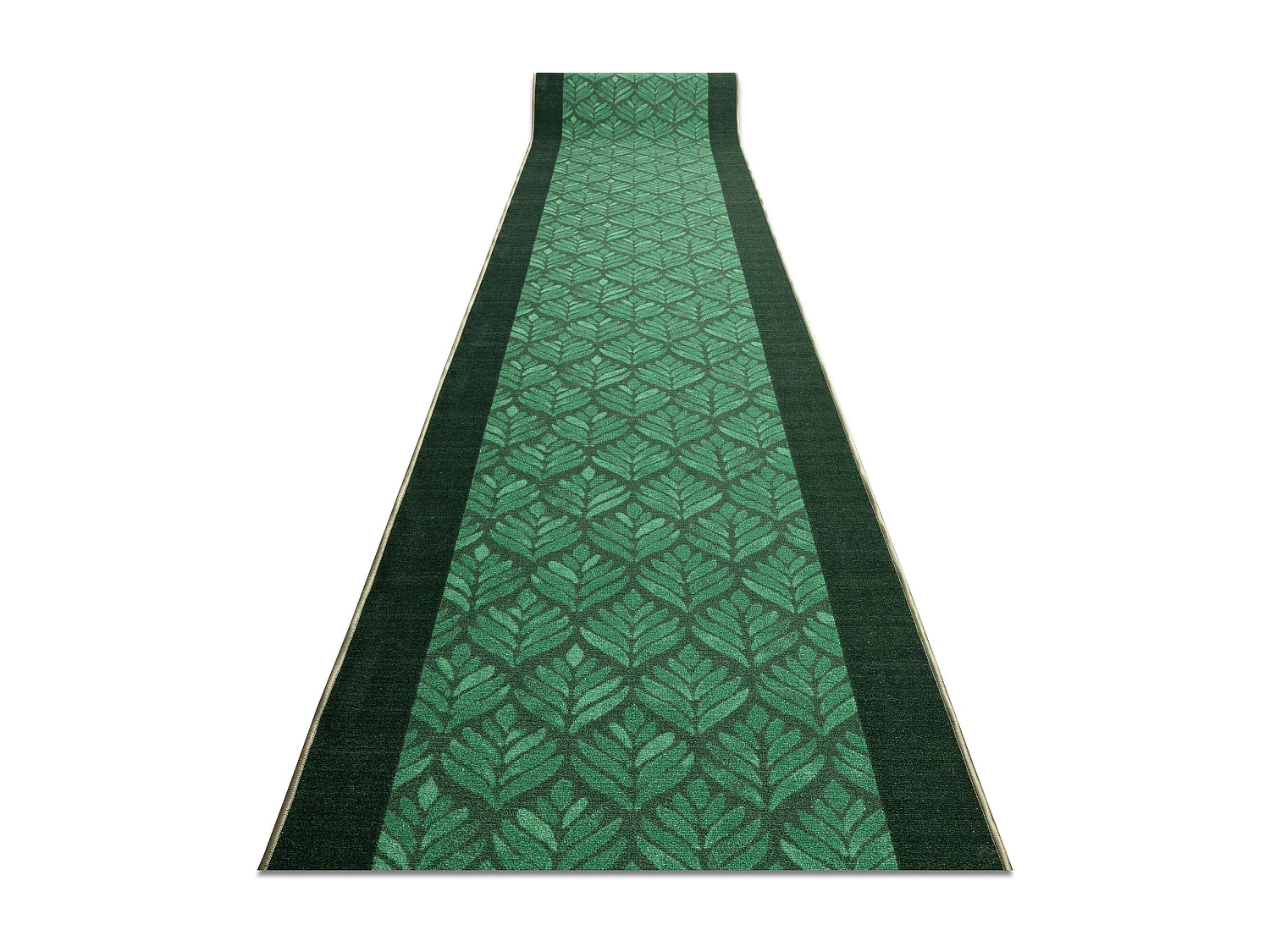 Passatoia antiscivolo LIŚCIE foglie, gomma verde 67x290 cm