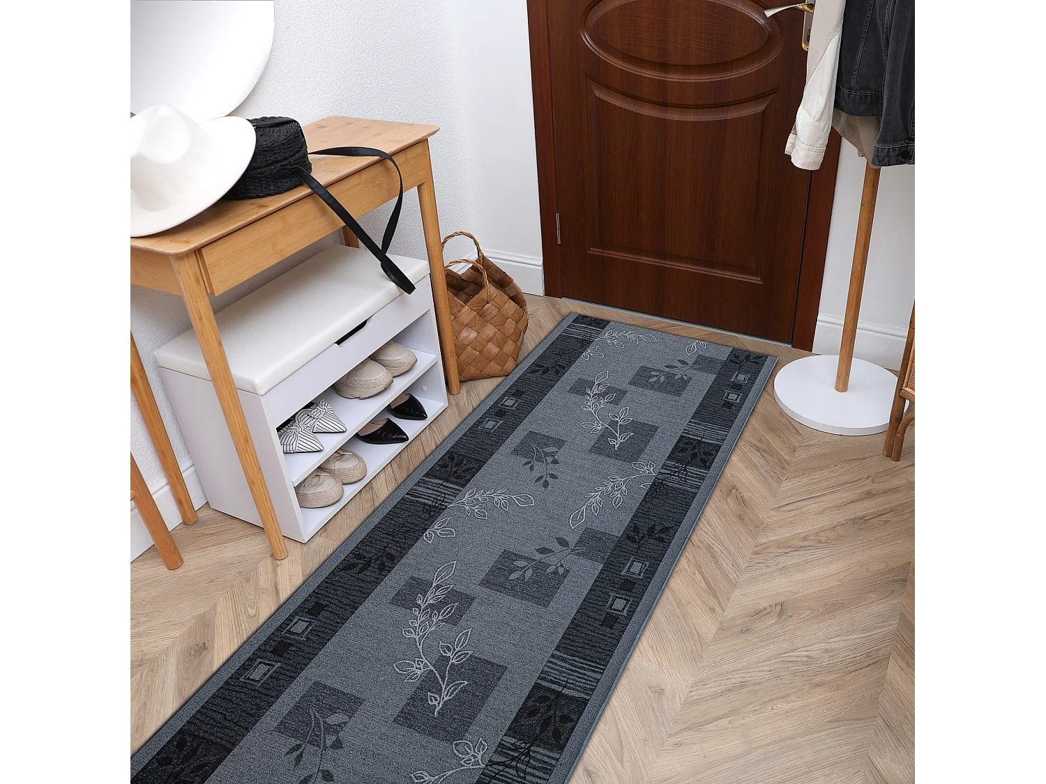 TAPIS DE COULOIR ANTIDÉRAPANT AGADIR cendré 67x110 cm