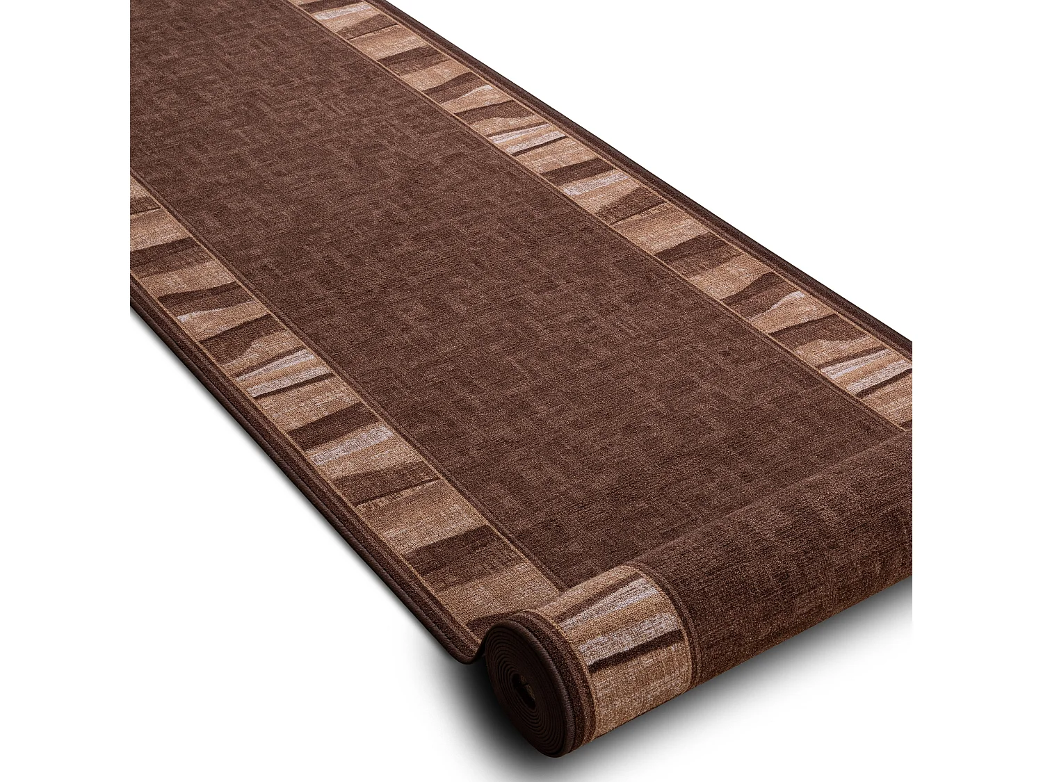 TAPIS DE COULOIR antidérapant LINEA marron 100x310 cm