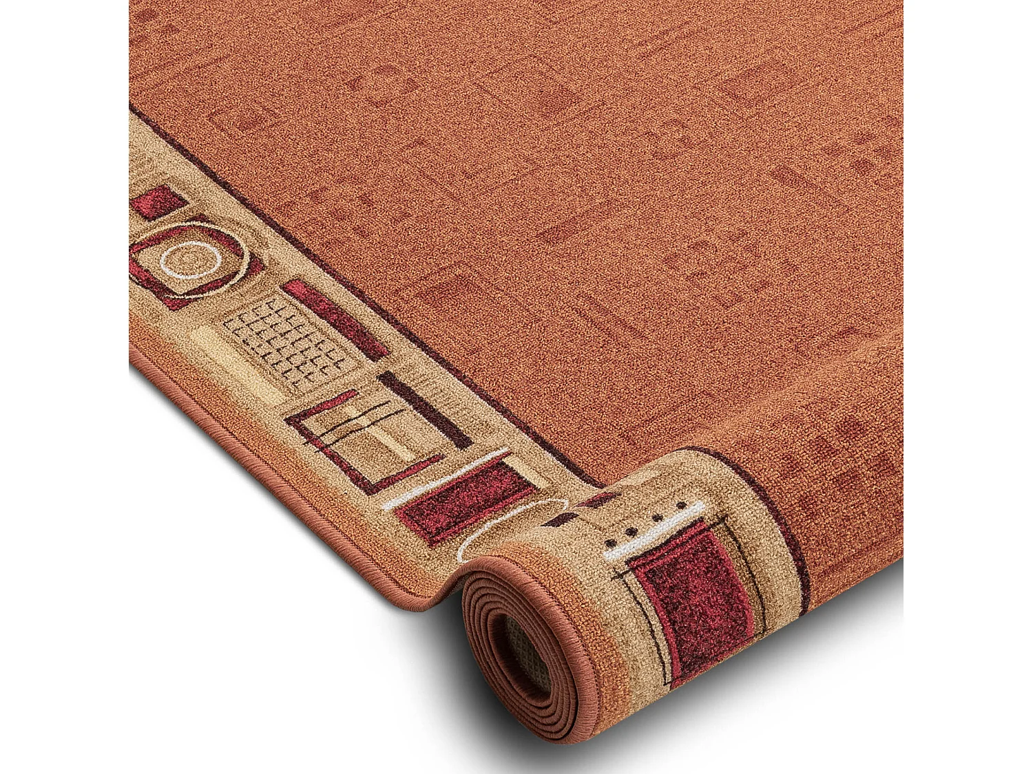 TAPIS DE COULOIR ANTIDÉRAPANT JENA roux 80x690 cm