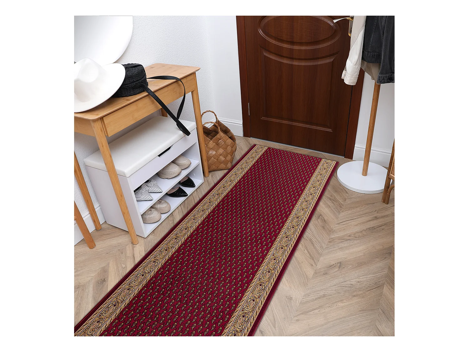 TAPIS DE COULOIR ANTIDÉRAPANT INCA bordeaux 67x1350 cm