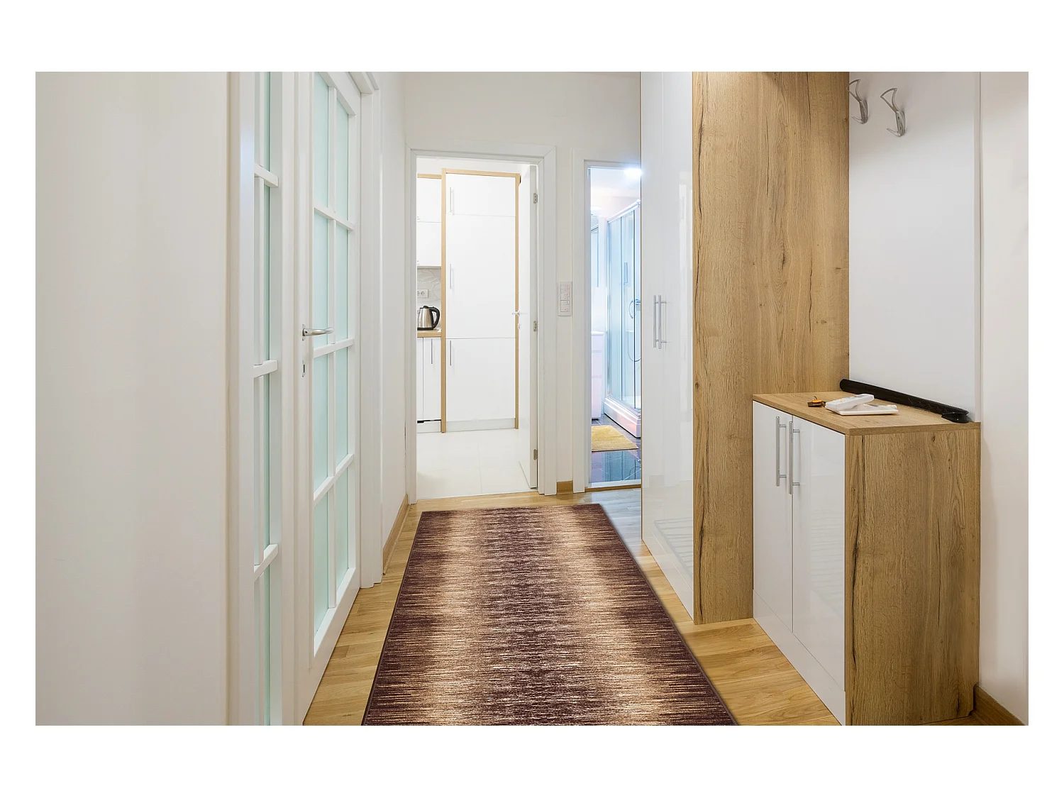 TAPIS DE COULOIR antidérapant TOLTEC beige 80x1400 cm