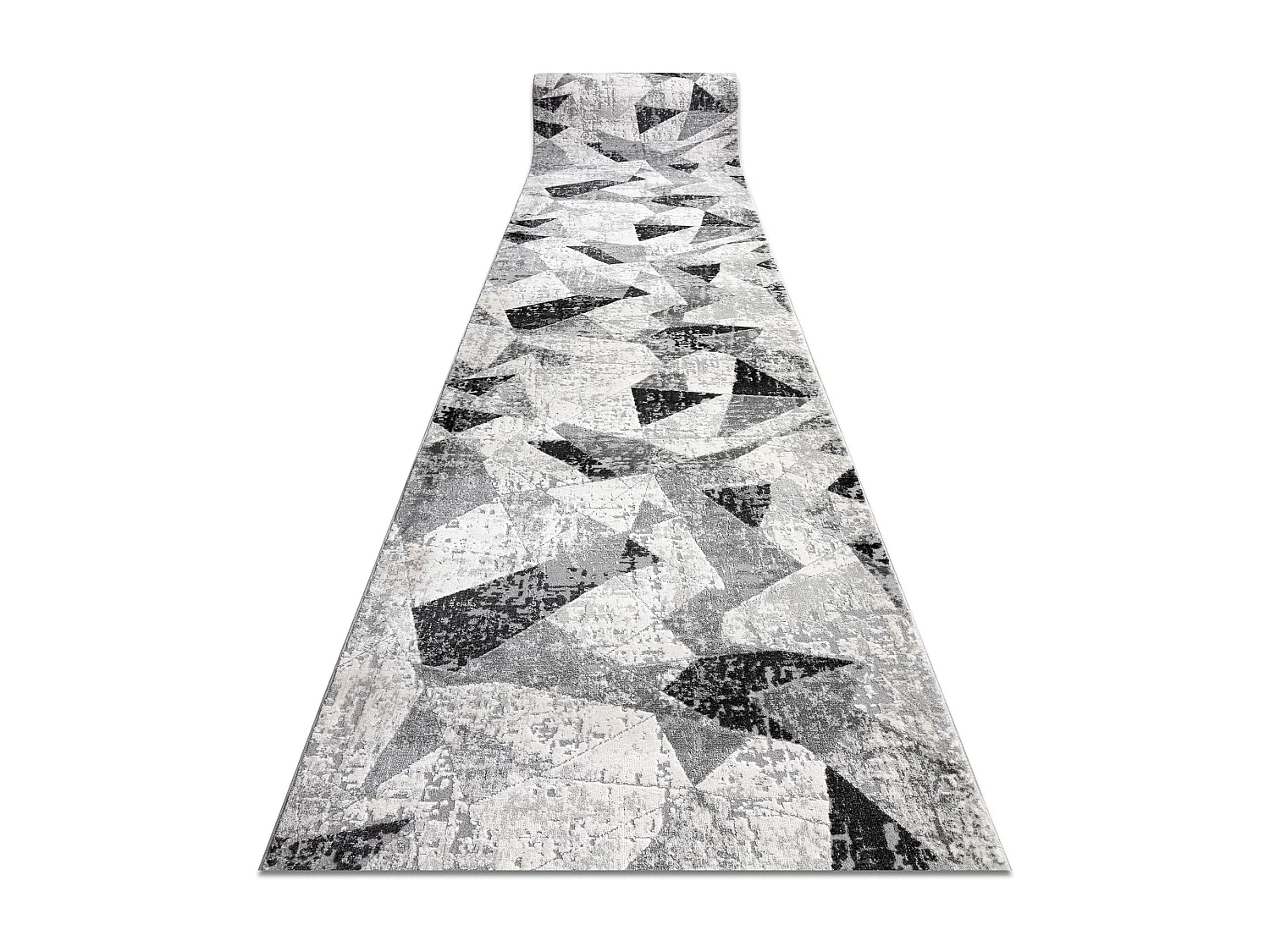 Tapis de couloir TULS 51211 moderne, Géométrique anthracite 60x580 cm