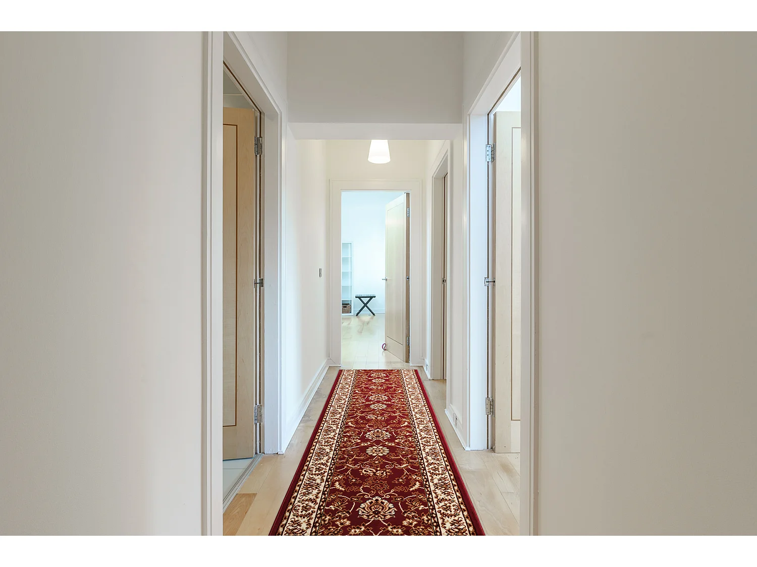 TAPIS DE COULOIR BCF MORAD Klasyk classique bordeaux 90x490 cm