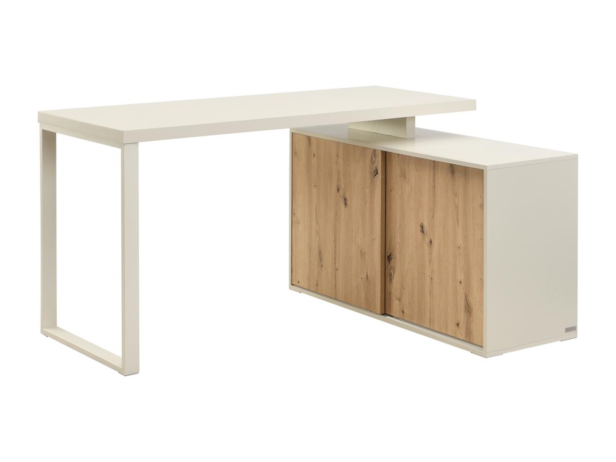 Eckschreibtisch mit Stauraum - MDF - Beige und Naturfarben - LONAMI günstig online kaufen