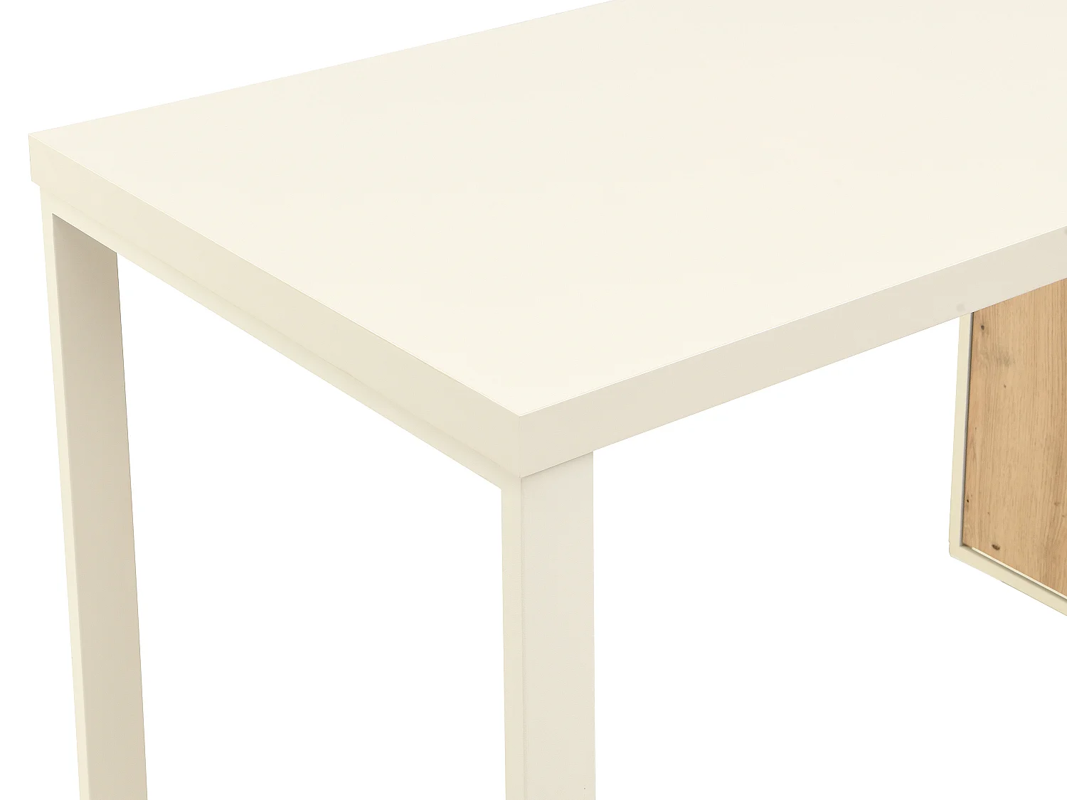 Bureau d'angle avec rangements - MDF - Beige et naturel - LONAMI