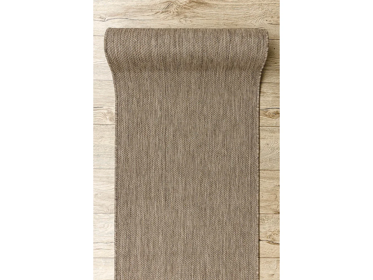 TAPIS DE COULOIR SIZAL FLOORLUX modèle 20433 gris foncé LISSE 70x690 cm