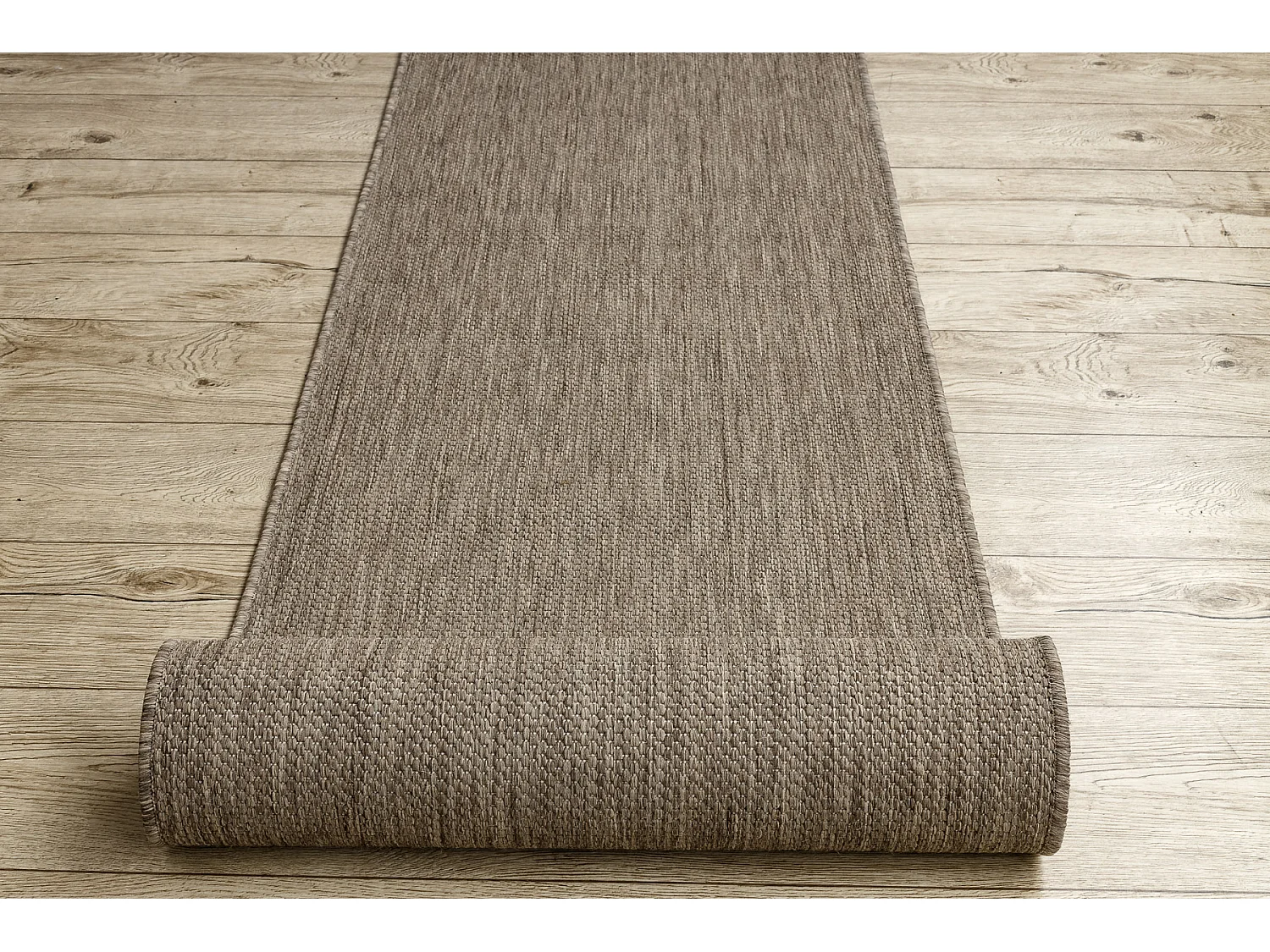 TAPIS DE COULOIR SIZAL FLOORLUX modèle 20433 gris foncé LISSE 70x690 cm