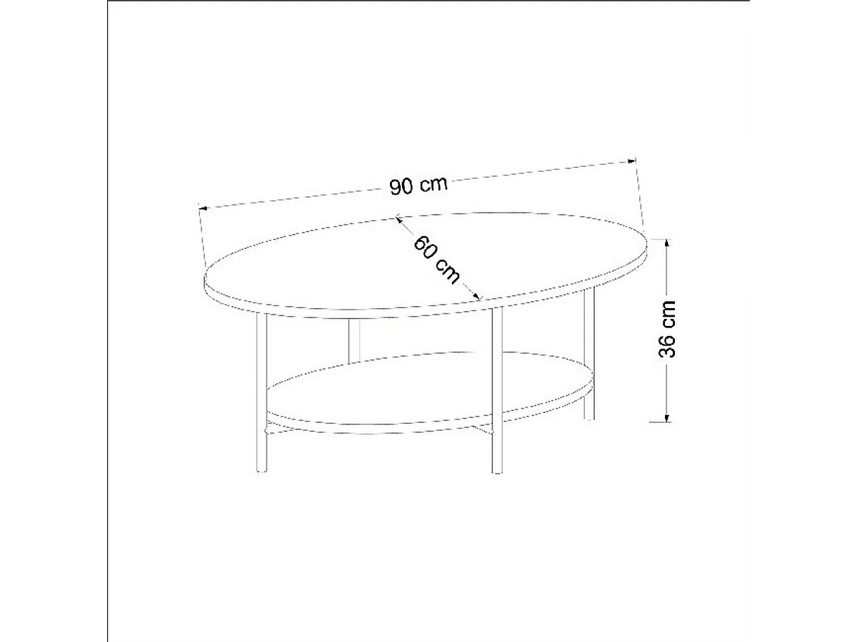 Mesa de Centro Elis, Noz, 90x65x35 cm, EPIKASA