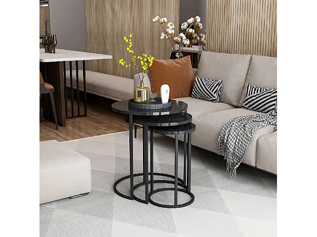 Table basse Gloria - Noir - 50 x 50 x 58