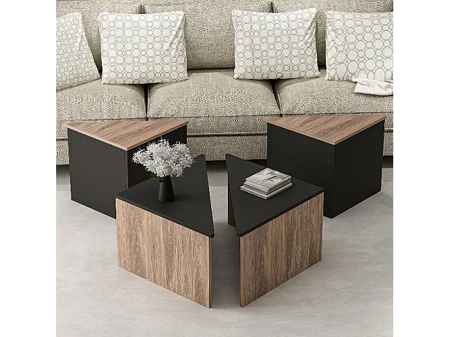 Koffietafel Flora - Eik - 120x120x47 cm - EPIKASA