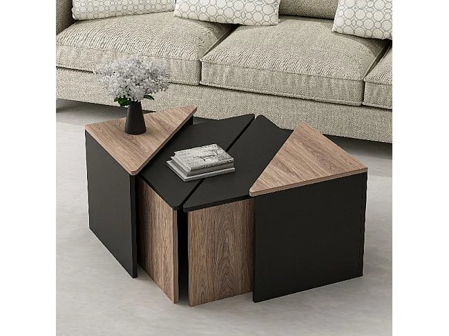 Table Basse Flora, Chêne, 120x120x47 cm, EPIKASA