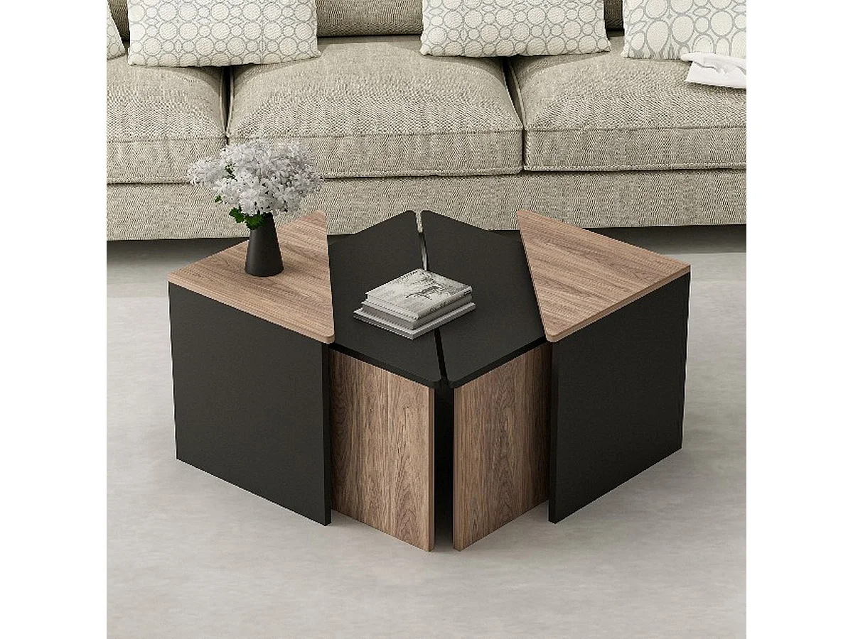 Table Basse Flora, Chêne, 120x120x47 cm, EPIKASA