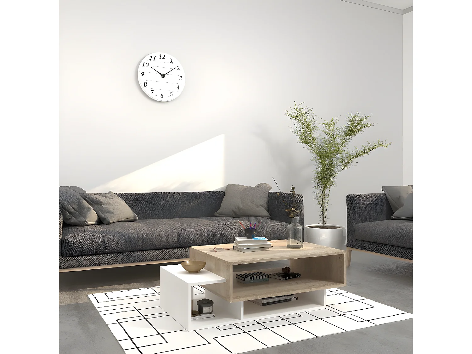 Table Basse Gemini, Sonoma, 100x60x35 cm, EPIKASA