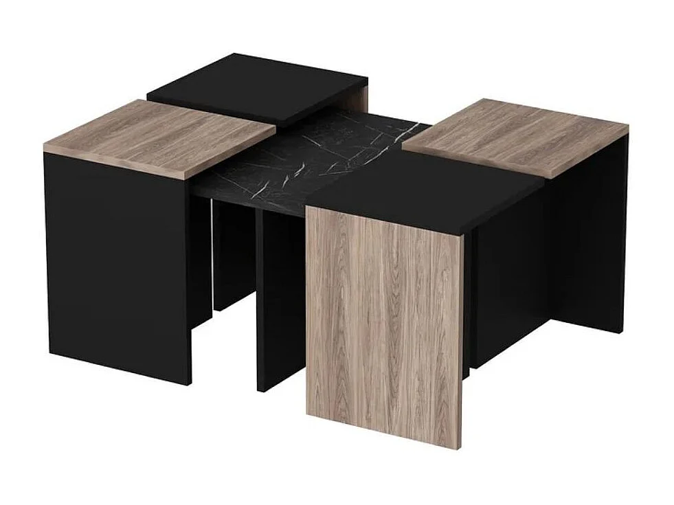 Tavolino Owen - Nero, Rovere - 95 x 74 x 47 cm - EPIKASA