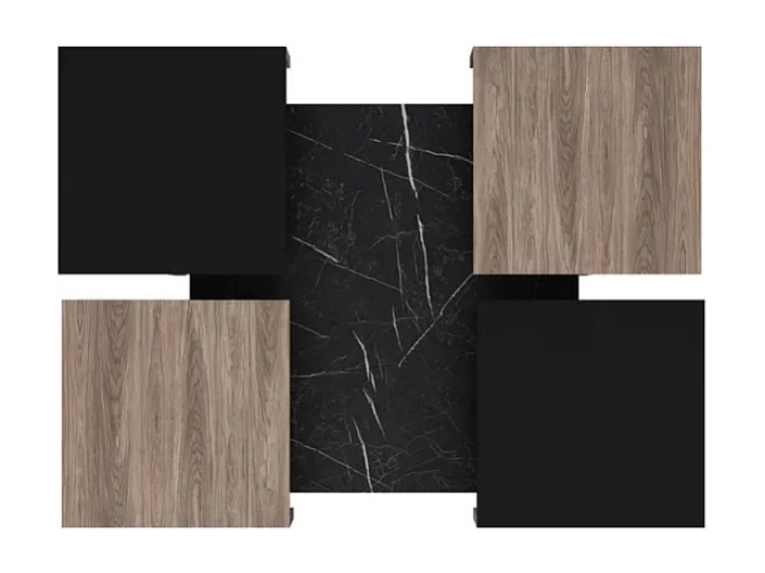 Tavolino Owen - Nero, Rovere - 95 x 74 x 47 cm - EPIKASA