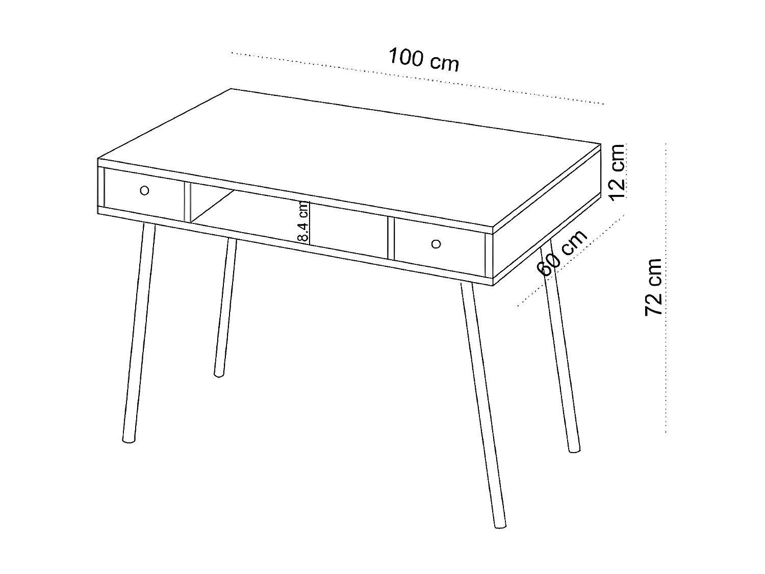 Bureau Moderne Basil, Chêne, 100x60x72 cm, EPIKASA