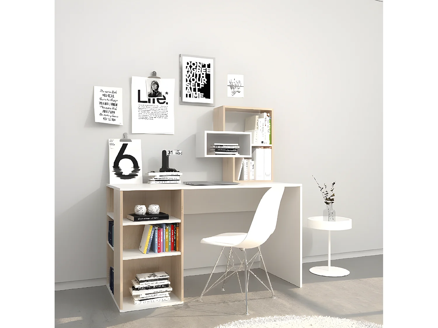 Bureau New Ermes - Sonoma - 130x60x135 cm - EPIKASA