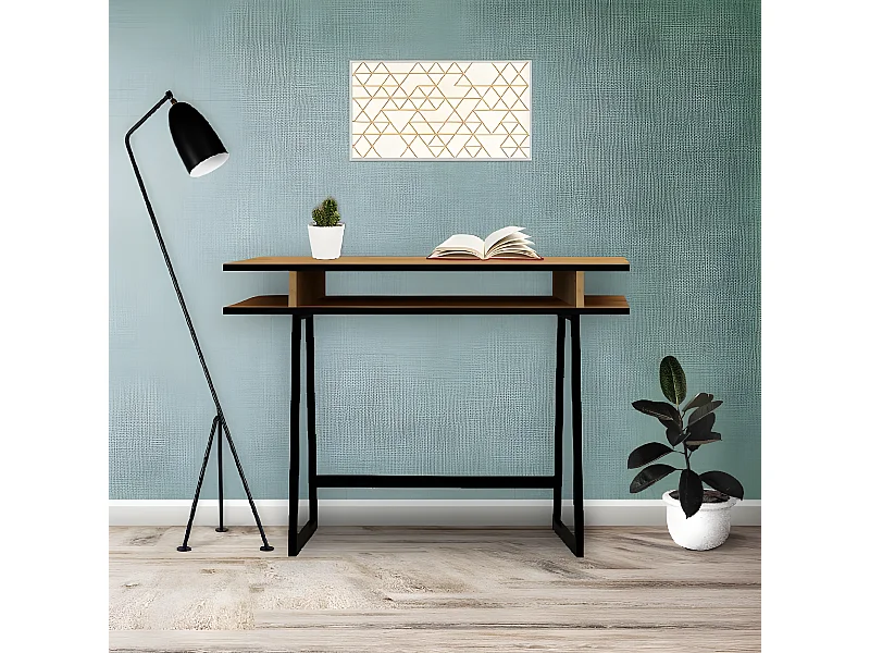 Bureau Drago - Chêne, Noir - 100 x 60 x 75 cm - EPIKASA