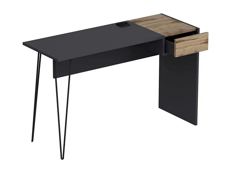 Scrivania porte usb Candy 121x45 colore antracite noce