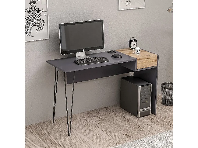 Scrivania porte usb Candy 121x45 colore antracite noce