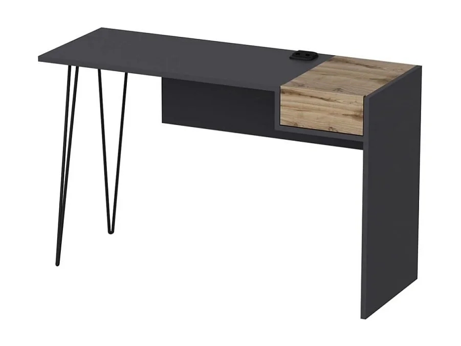 Scrivania porte usb Candy 121x45 colore antracite noce