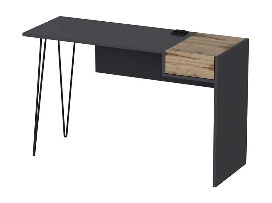 Scrivania porte usb Candy 121x45 colore antracite noce