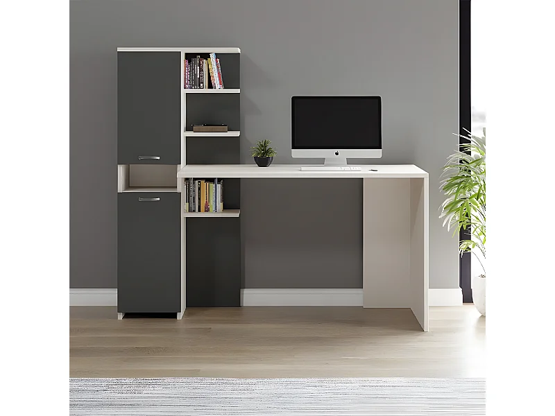 Bureau Lotusbloem - Antraciet - 150x60x135 cm - EPIKASA