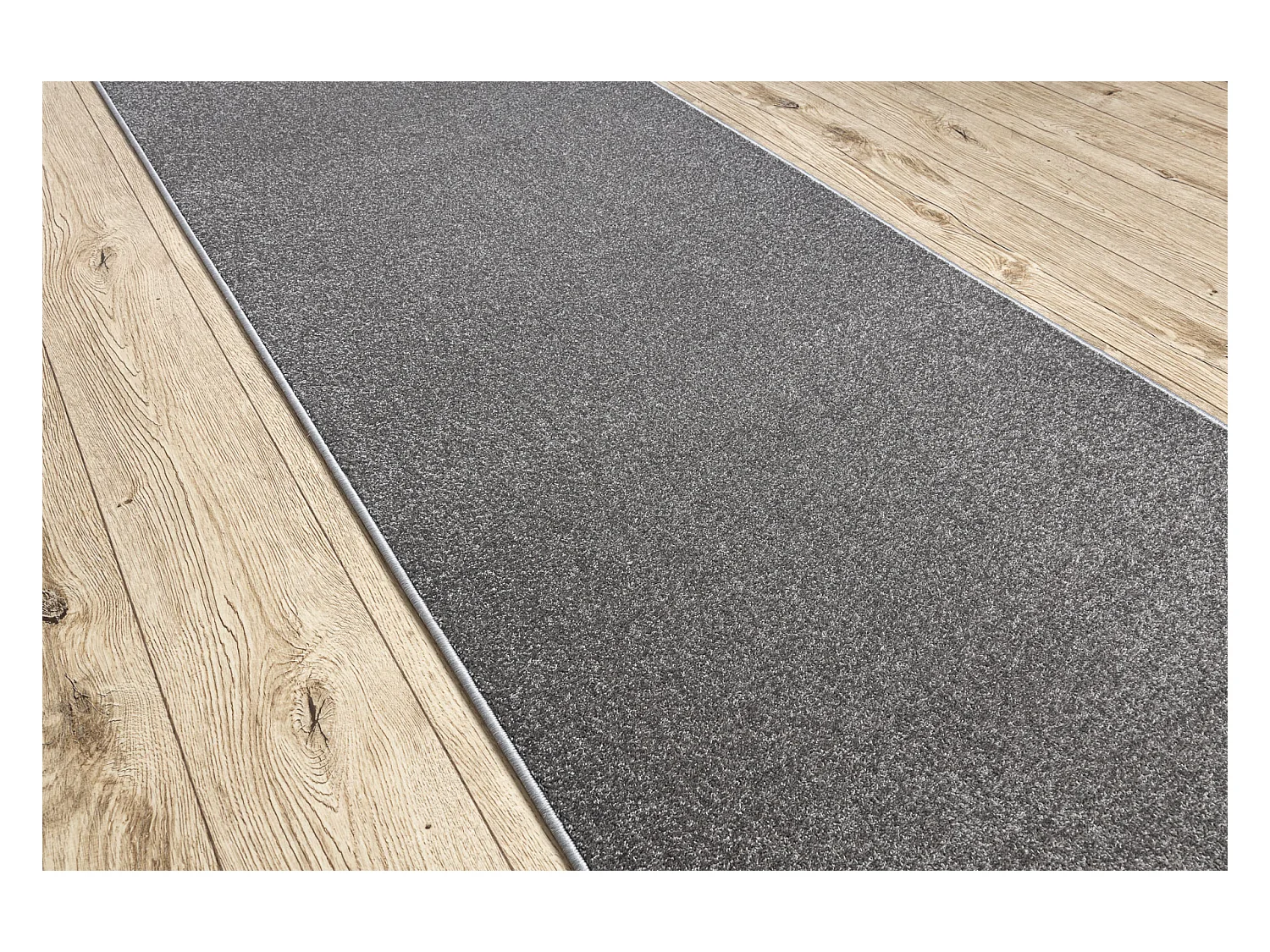 Läufer KARMEL Glatt, einfarbig grau 60x520 cm
