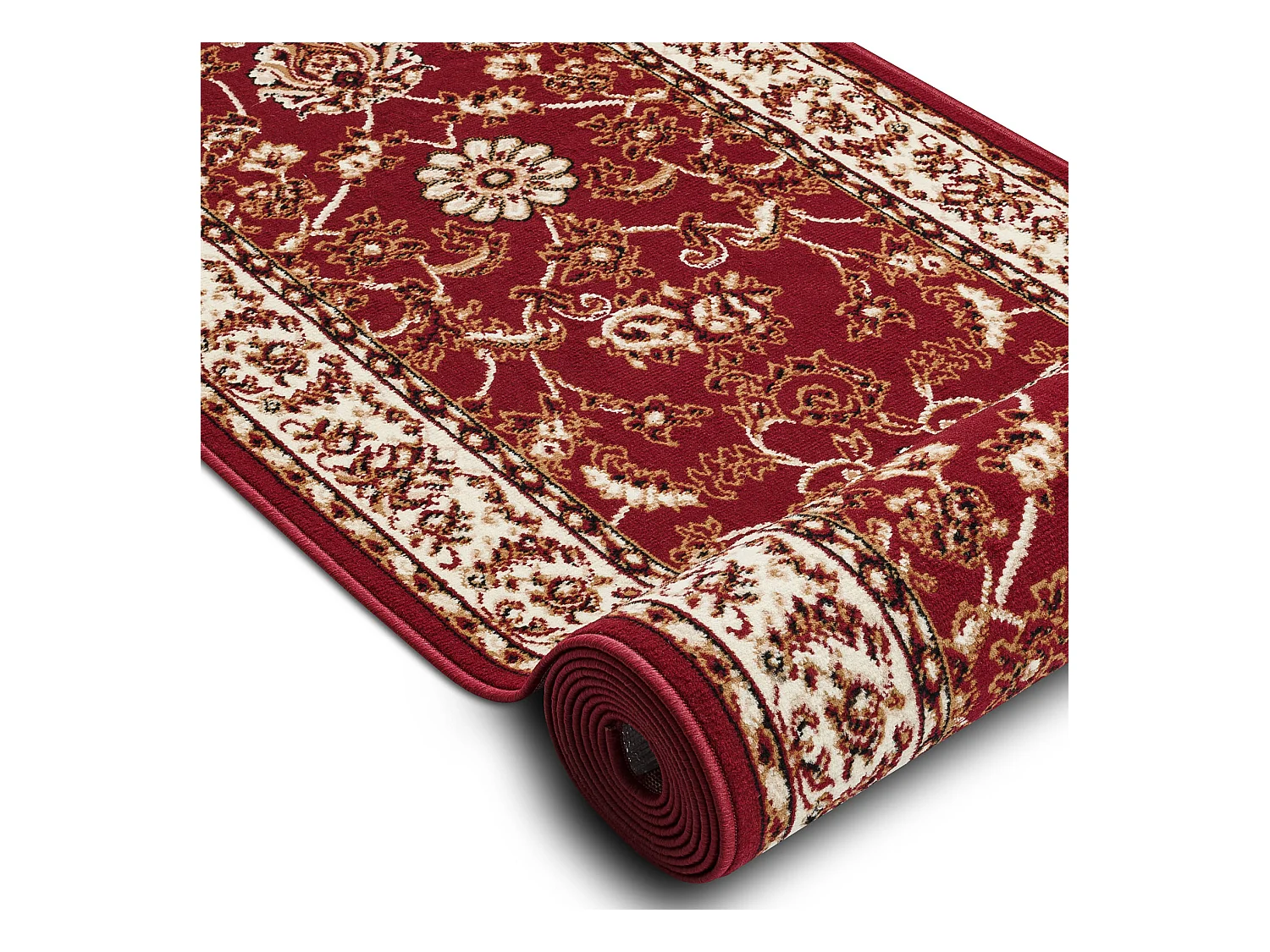 TAPIS DE COULOIR BCF MORAD Klasyk classique bordeaux 90x260 cm