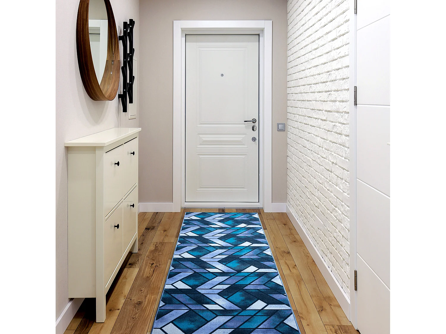 PASSADEIRA BASE ANTIDESLIZANTE ROMBY diamantes azul marinho 100x980 cm