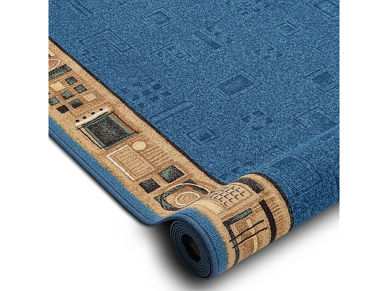 TAPIS DE COULOIR ANTIDÉRAPANT JENA bleu 67x1050 cm
