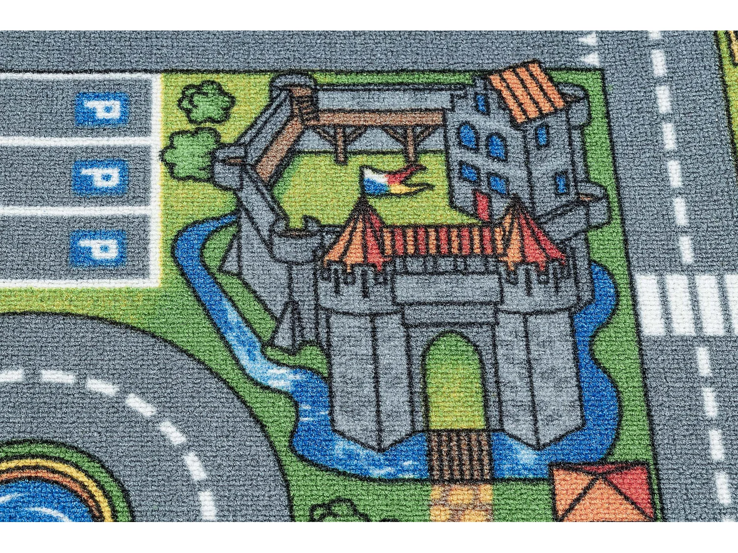 TAPIS REBEL ROADS City life 97 Ville, antidérapant pour enfants - gri 95x133 cm