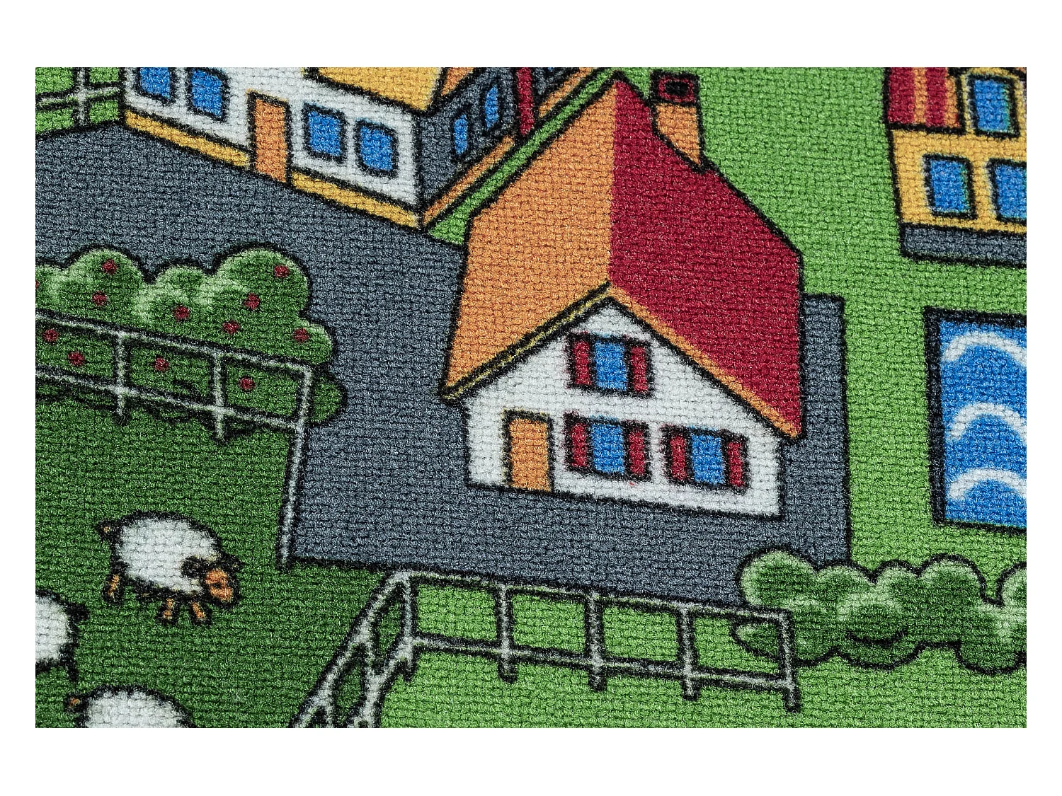 TAPIS REBEL ROADS Village life 90 Pays, antidérapant pour enfants - g 95x133 cm