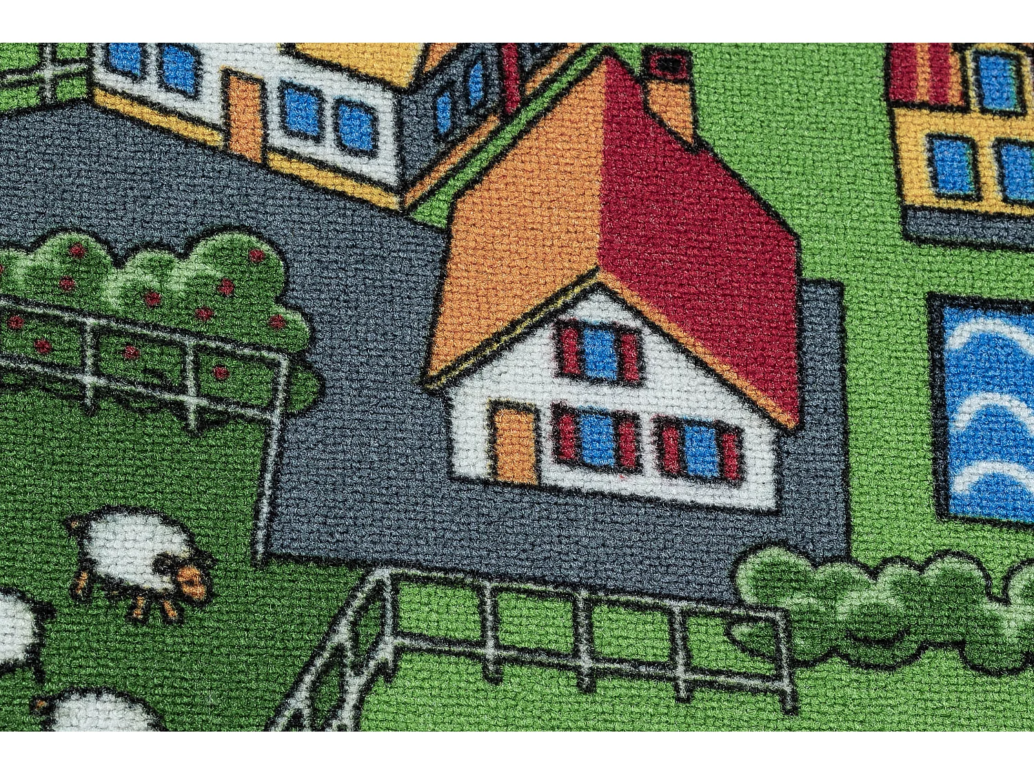 TAPIS REBEL ROADS Village life 90 Pays, antidérapant pour enfants - g 95x133 cm