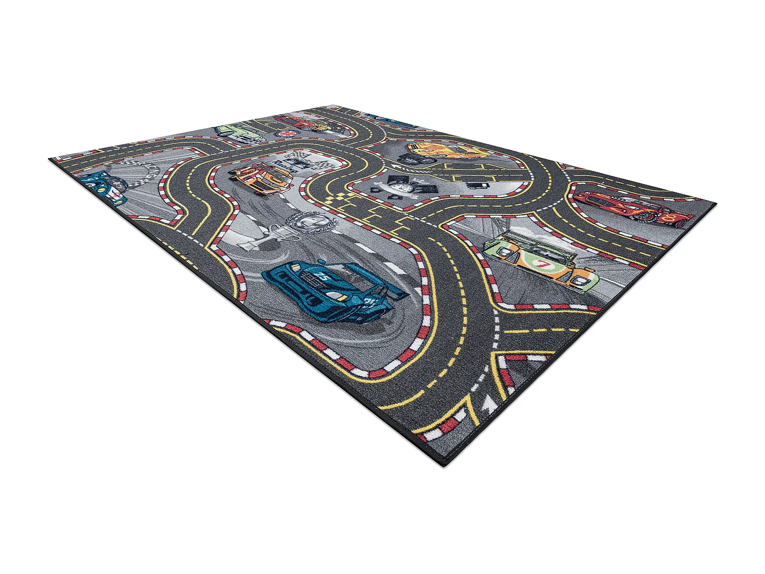 TAPIS REBEL ROADS Racers 97 Rues, voitures antidérapant pour enfants  95x133 cm
