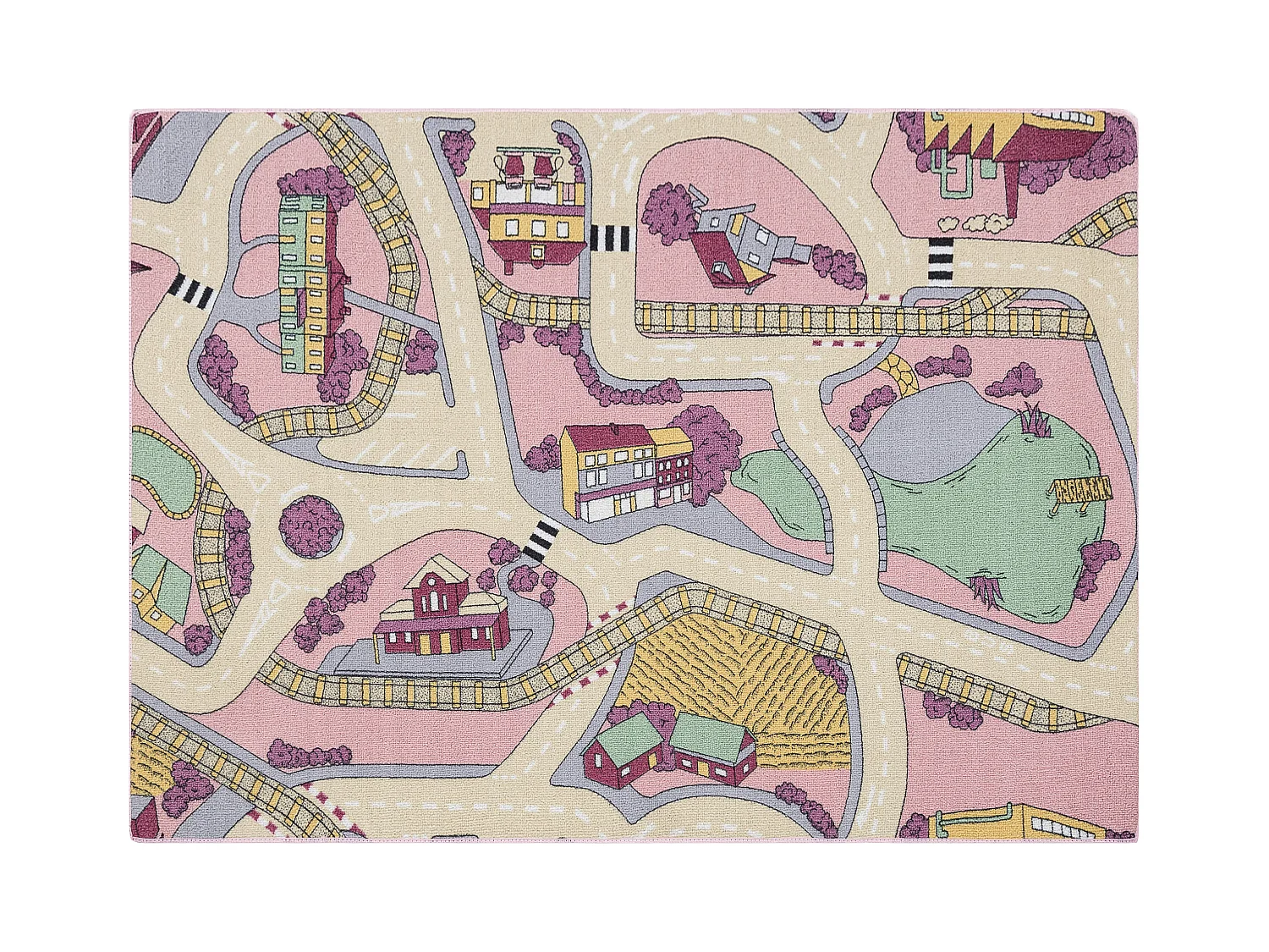 TAPIS REBEL ROADS Playtime 63 Petite ville, antidérapant pour enfants 95x133 cm