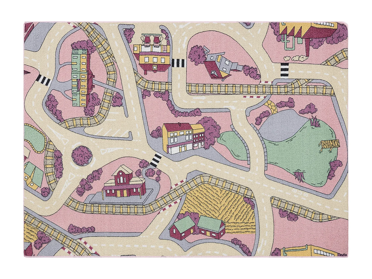 TAPIS REBEL ROADS Playtime 63 Petite ville, antidérapant pour enfants 95x133 cm