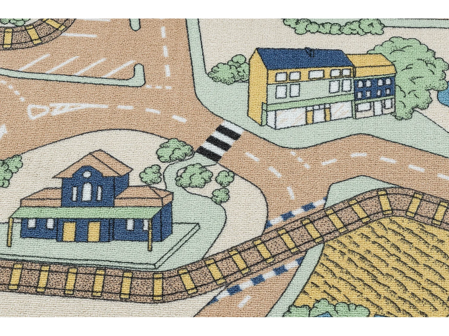 REBEL ROADS TEPPICH Playtime 32 Kleinstadt, rutschfest für Kinder - b 95x133 cm