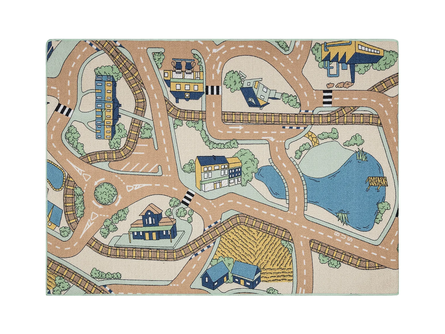TAPIS REBEL ROADS Playtime 32 Petite ville, antidérapant pour enfants 95x133 cm