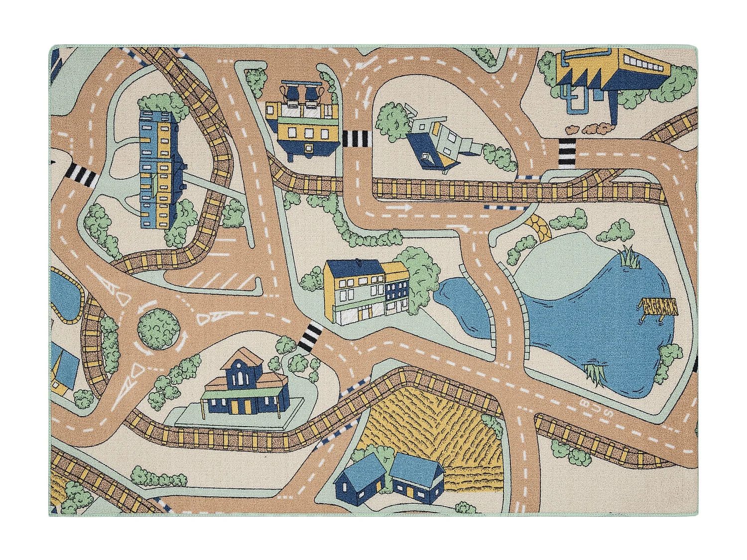 TAPIS REBEL ROADS Playtime 32 Petite ville, antidérapant pour enfants 95x133 cm