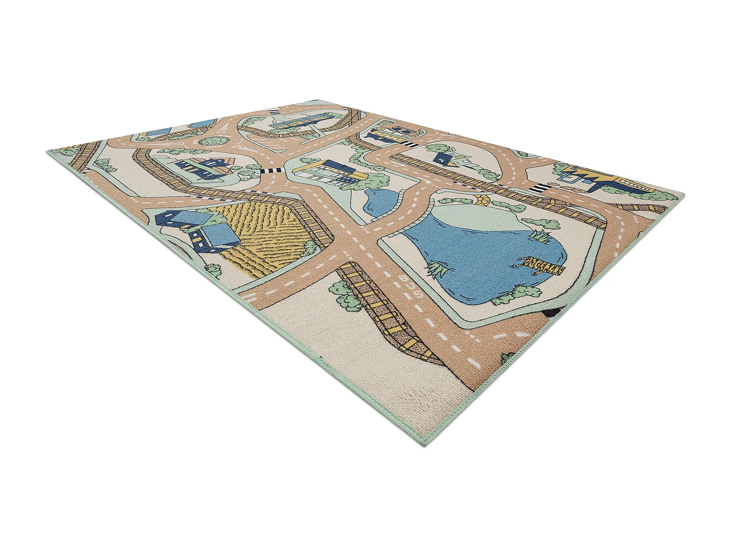 TAPIS REBEL ROADS Playtime 32 Petite ville, antidérapant pour enfants 95x133 cm