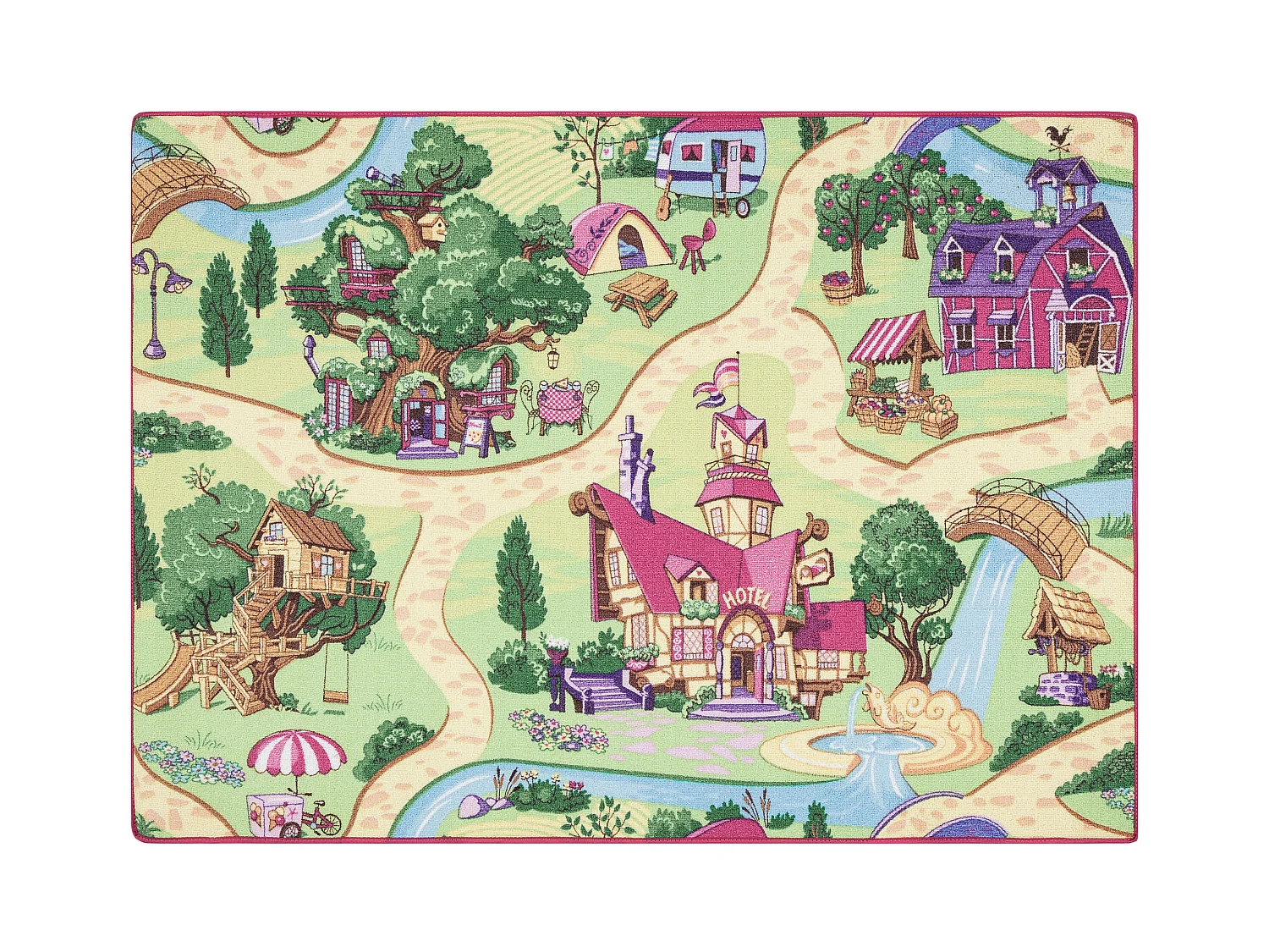 TAPIS REBEL ROADS Candy Town 27 antidérapant pour enfants - / vert 95x133 cm