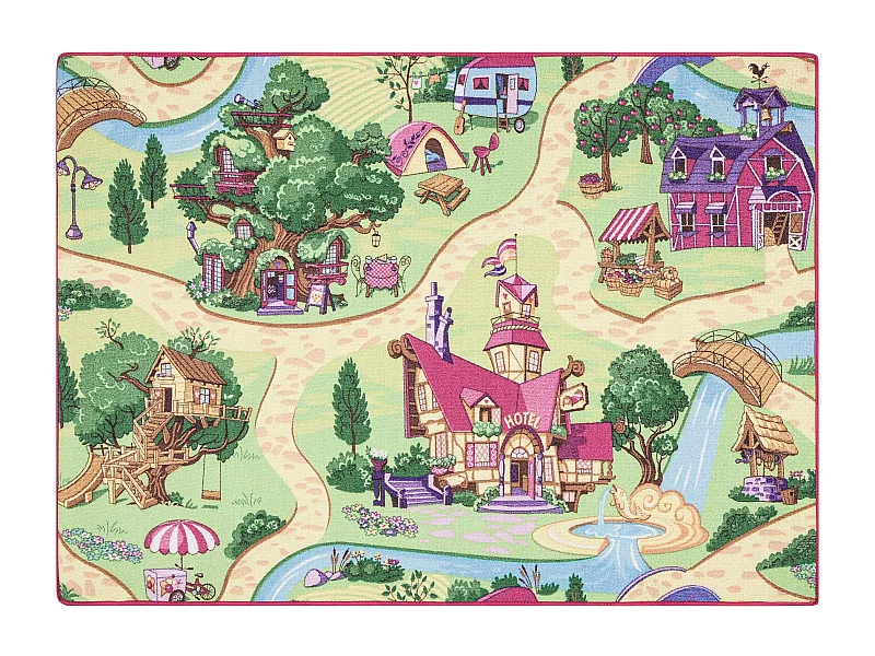 TAPIS REBEL ROADS Candy Town 27 antidérapant pour enfants - / vert 95x133 cm