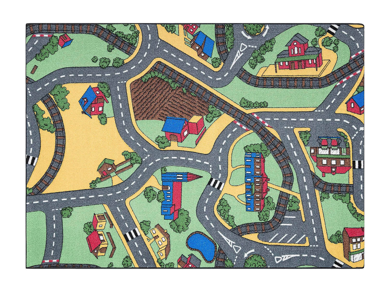 TAPIS REBEL ROADS Playtime 95 Petite ville, antidérapant pour enfants 95x133 cm