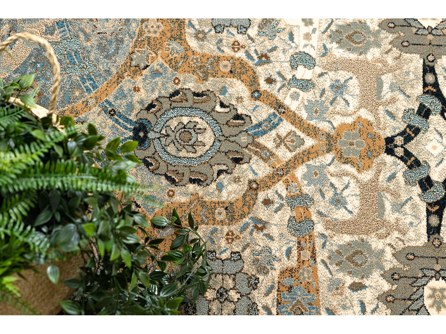 Tapis en laine OMEGA Kirman oriental - cognac 235x350 cm
