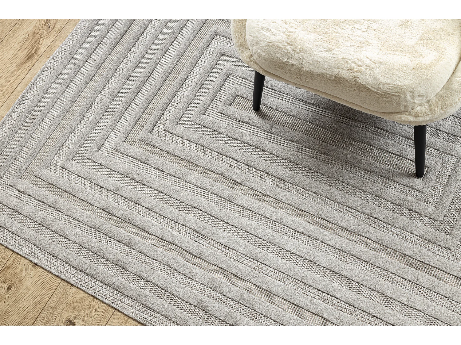 Tapijt SANTO SISAL 0999 geometrisch grijs 80x150 cm